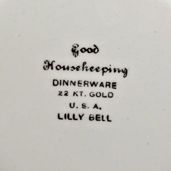 Vintage Lilly Bell by Good Housekeeping Dinnerware Serving Bowl 22 KT Gold Trim - Picture 5 of 5